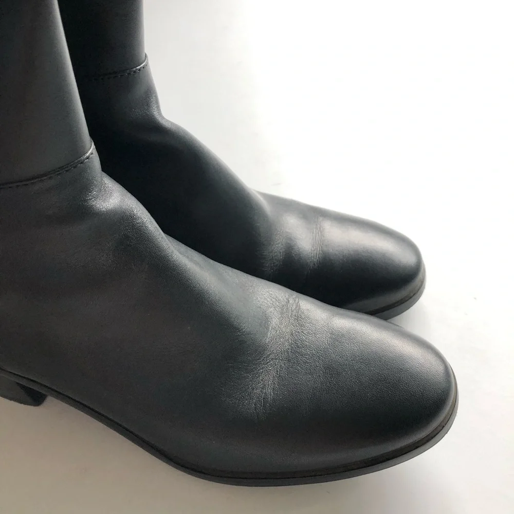 Tory Burch Black Leather Over the Knee Boots